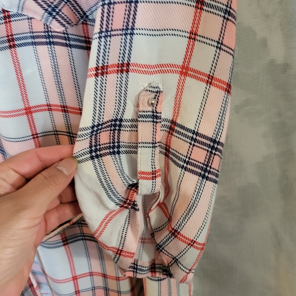 Motherhood maternity Women's Plaid 3/4 Sleeve Shirt Size L - Picture 5 of 8